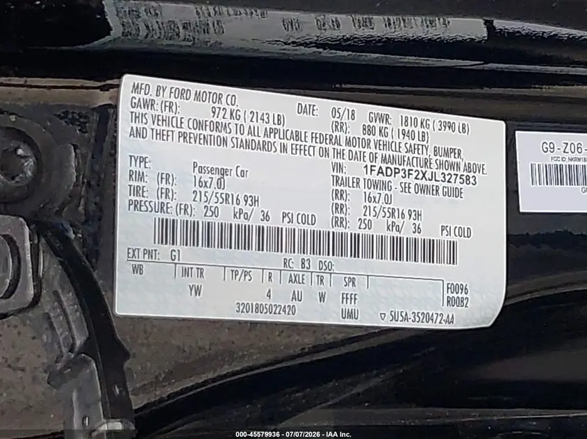 2018 FORD FOCUS SE