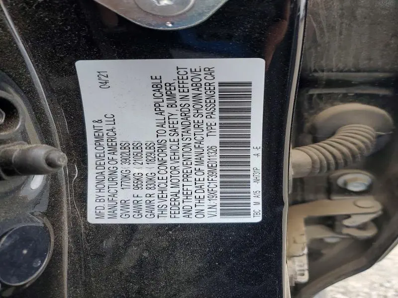 2021 HONDA CIVIC EX  
