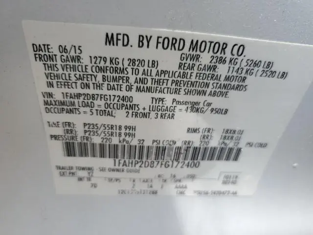 2015 FORD TAURUS SE  