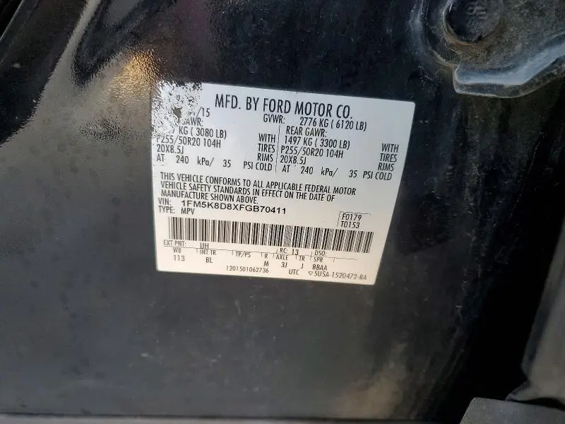 2015 FORD EXPLORER XLT  