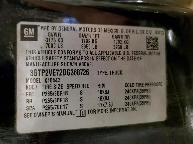 2013 GMC SIERRA K1500 SLE  