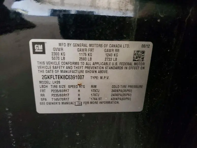 2012 GMC TERRAIN SLE  