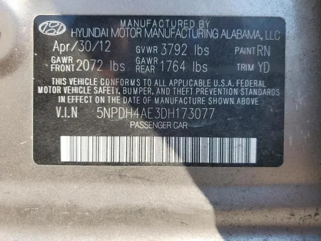 2013 HYUNDAI ELANTRA GLS  