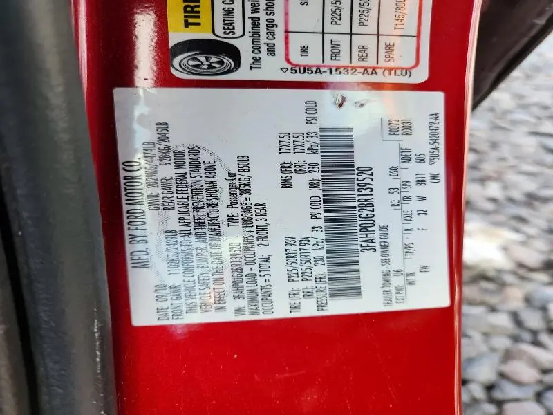 2011 FORD FUSION SEL  