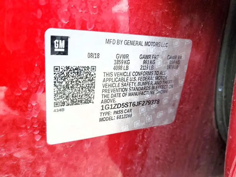 2018 CHEVROLET MALIBU LT  