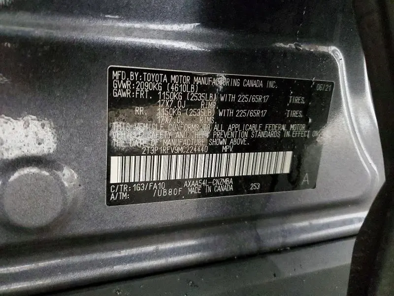 2021 TOYOTA RAV4 XLE  