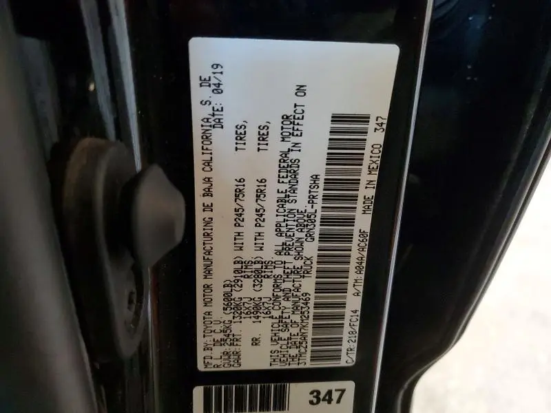 2019 TOYOTA TACOMA SR5 V6  