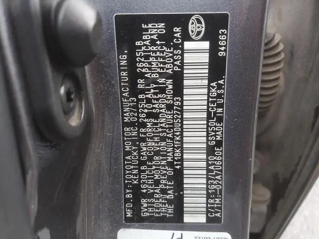 2013 TOYOTA CAMRY SE  