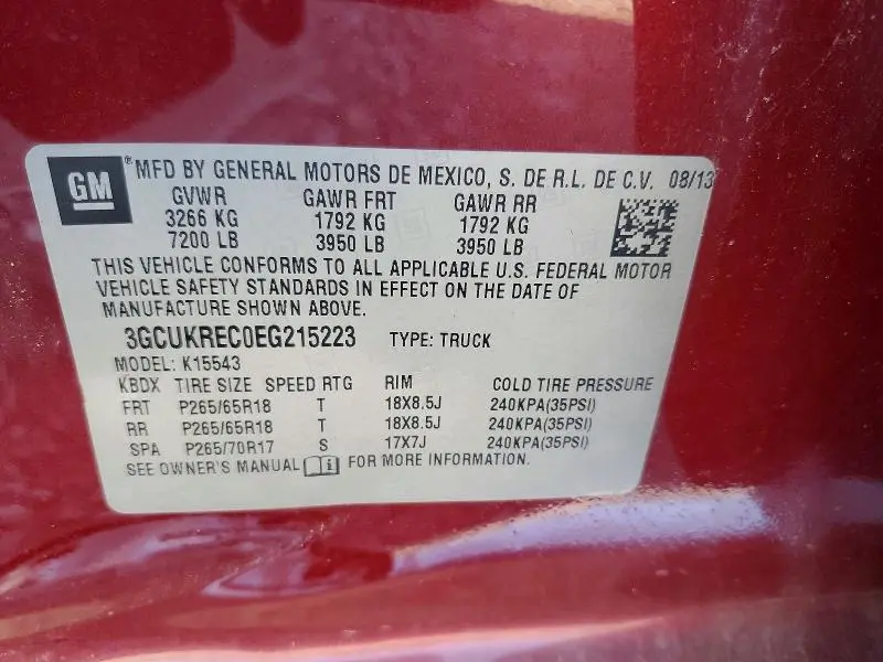 2014 CHEVROLET SILVERADO K1500 LT  