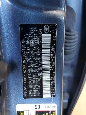 2018 TOYOTA COROLLA L