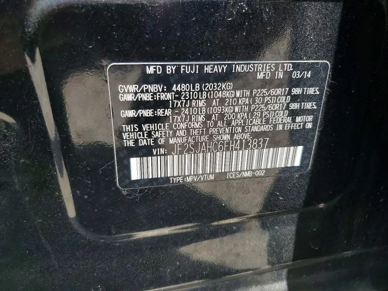 2015 SUBARU FORESTER 2.5I LIMITED  