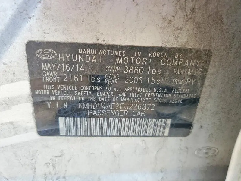 2015 HYUNDAI ELANTRA SE  