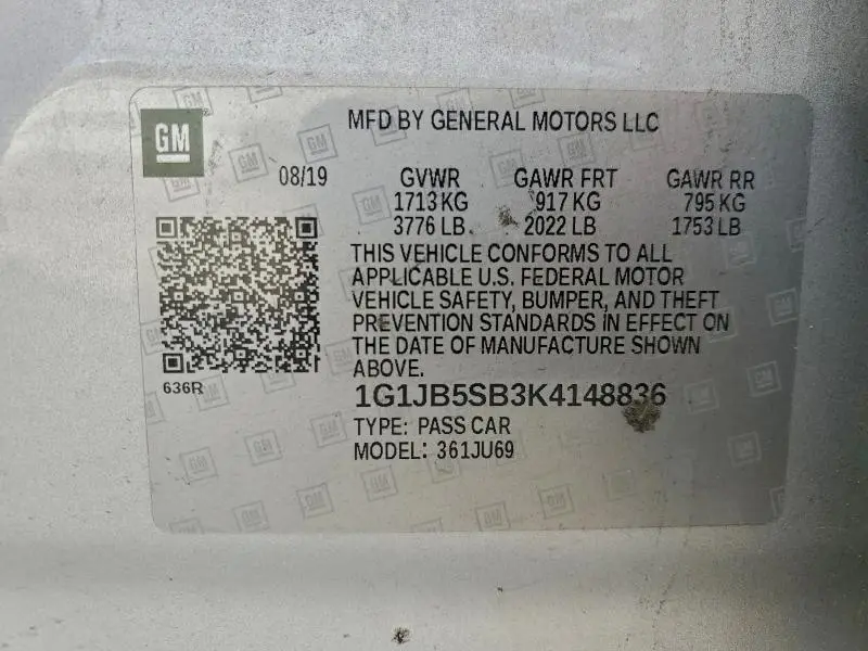 2019 CHEVROLET SONIC LS  