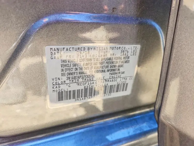 2018 NISSAN SENTRA SR  