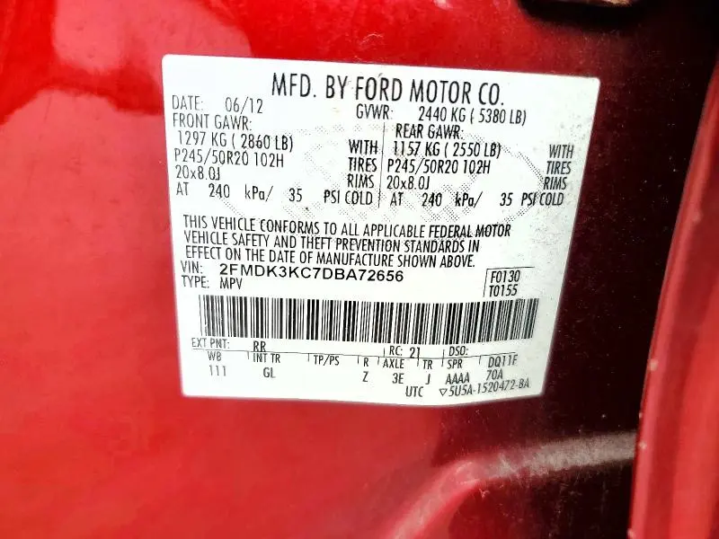 2013 FORD EDGE LIMITED  