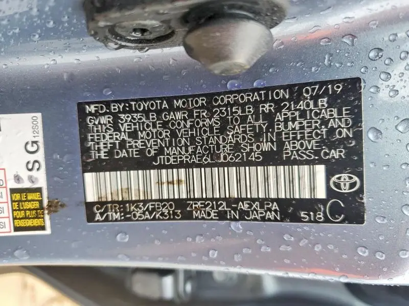 2020 TOYOTA COROLLA LE  