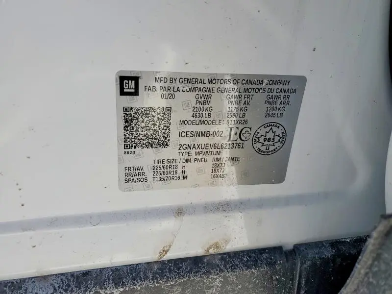 2020 CHEVROLET EQUINOX LT  