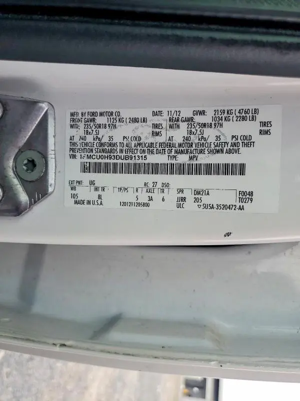 2013 FORD ESCAPE SEL  