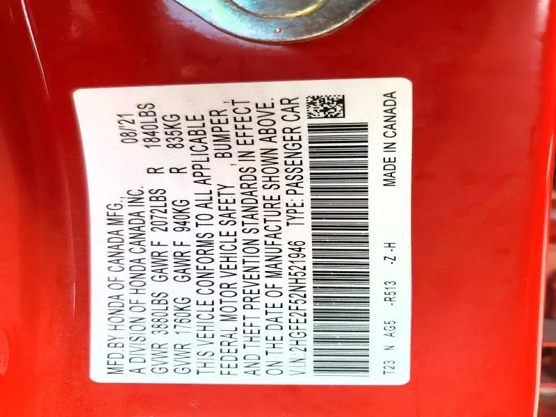 2022 HONDA CIVIC SPORT  