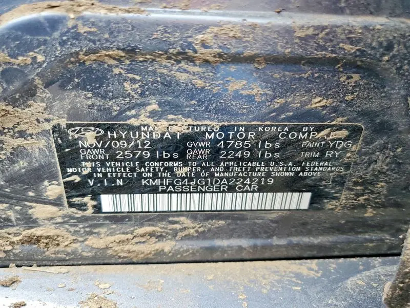 2013 HYUNDAI AZERA BASE  