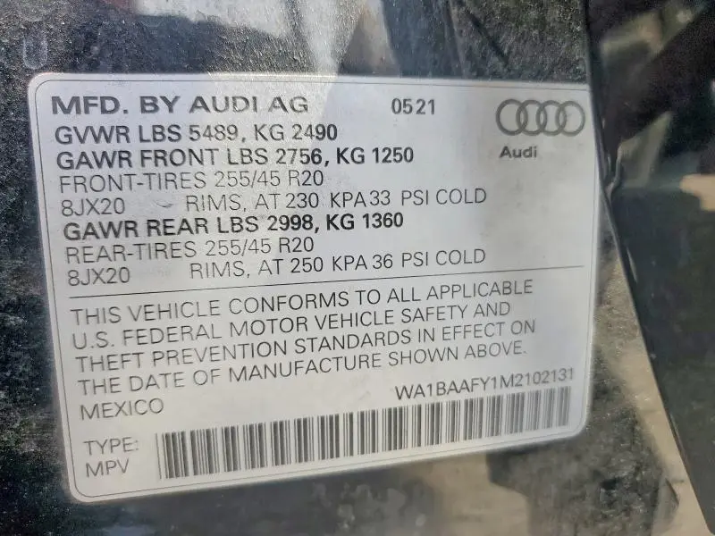2021 AUDI Q5 PREMIUM PLUS  