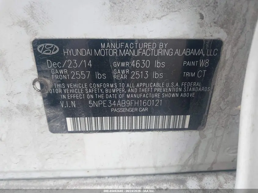 2015 HYUNDAI SONATA SPORT 2.0T