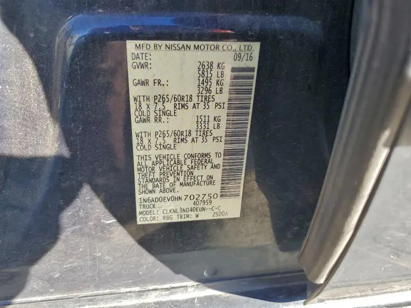 2017 NISSAN FRONTIER S  