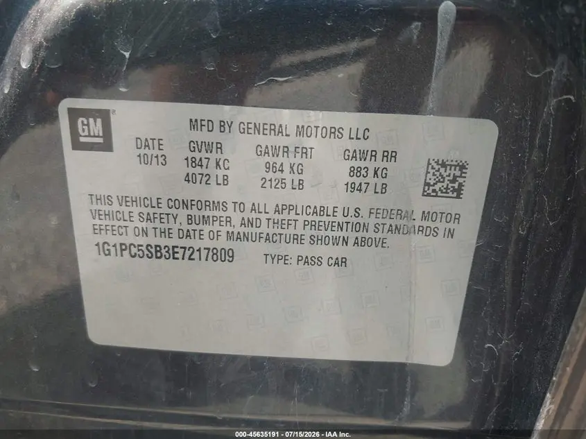 2014 CHEVROLET CRUZE 1LT AUTO