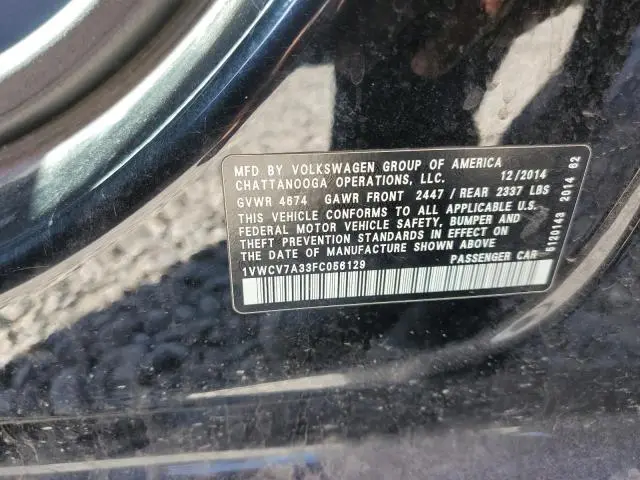 2015 VOLKSWAGEN PASSAT SEL  