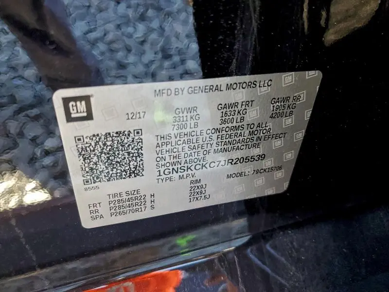 2018 CHEVROLET TAHOE K1500 PREMIER  