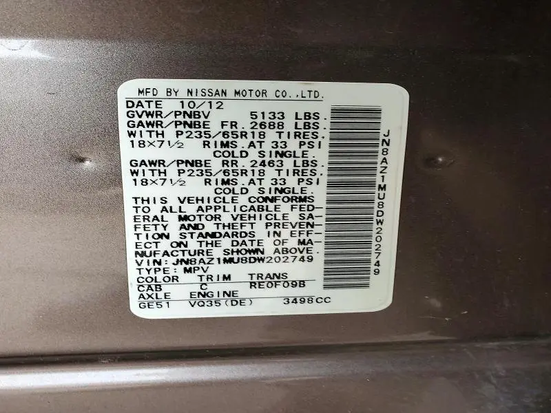 2013 NISSAN MURANO S  
