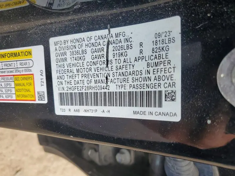 2024 HONDA CIVIC LX  