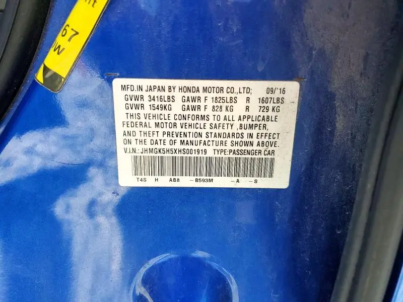 2017 HONDA FIT LX  