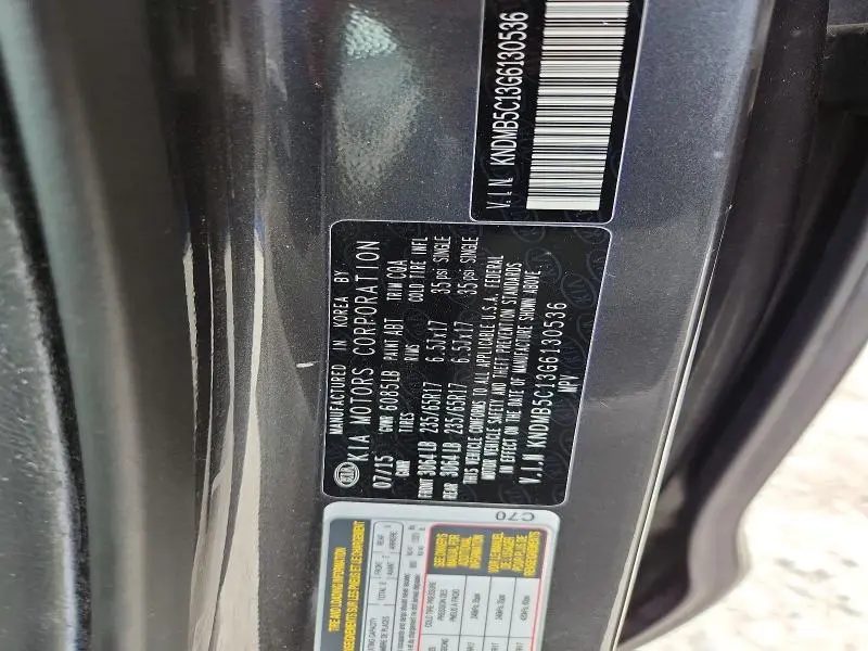 2016 KIA SEDONA LX  