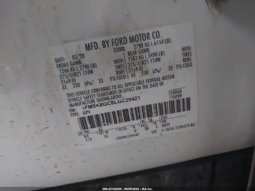 2020 FORD EXPLORER ST