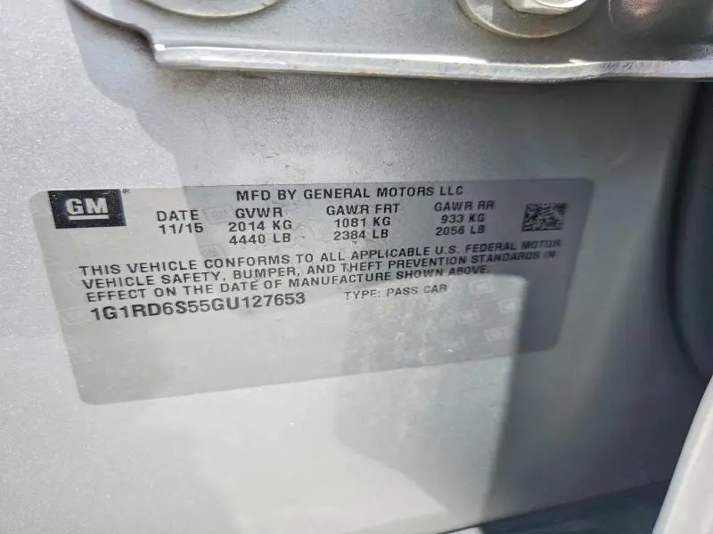 2016 CHEVROLET VOLT LTZ  