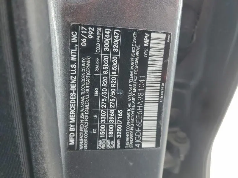 2017 MERCEDES-BENZ GLS 450 4MATIC  