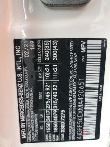 2021 MERCEDES-BENZ GLS 450 4MATIC  