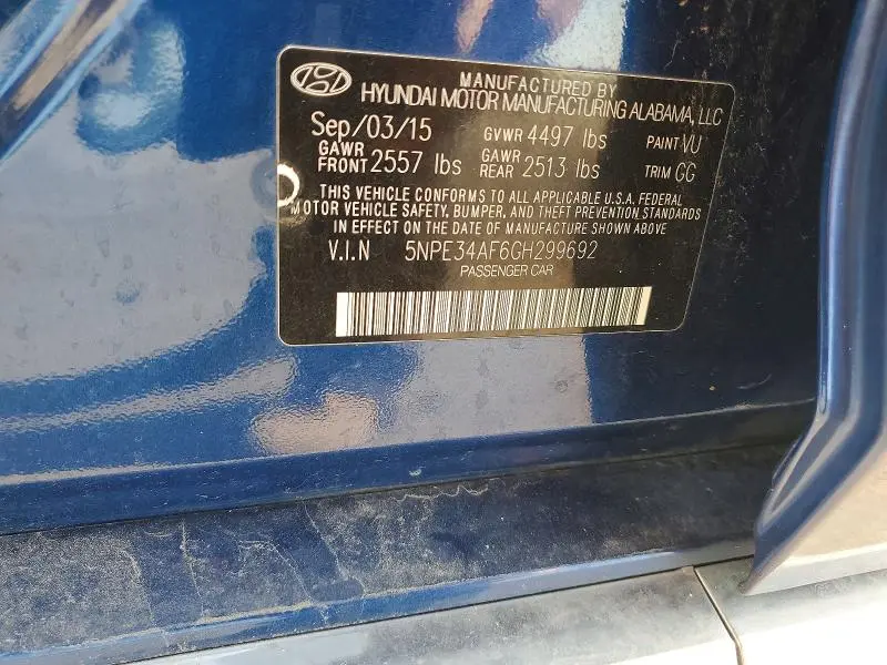 2016 HYUNDAI SONATA SPORT  