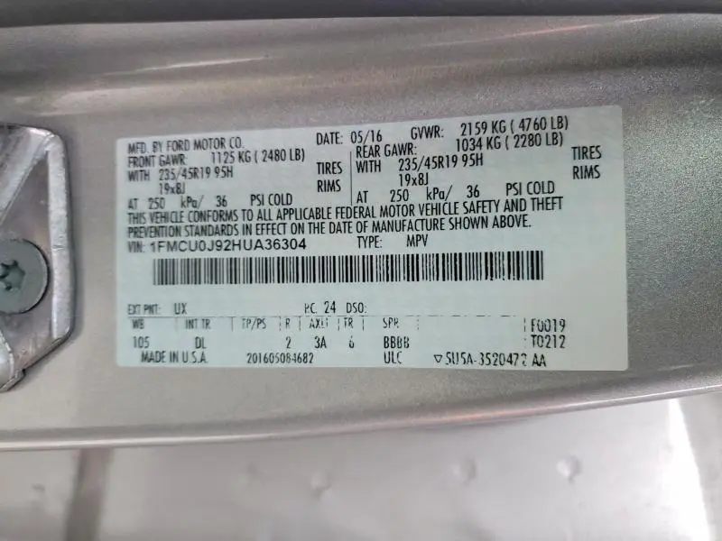 2017 FORD ESCAPE TITANIUM  