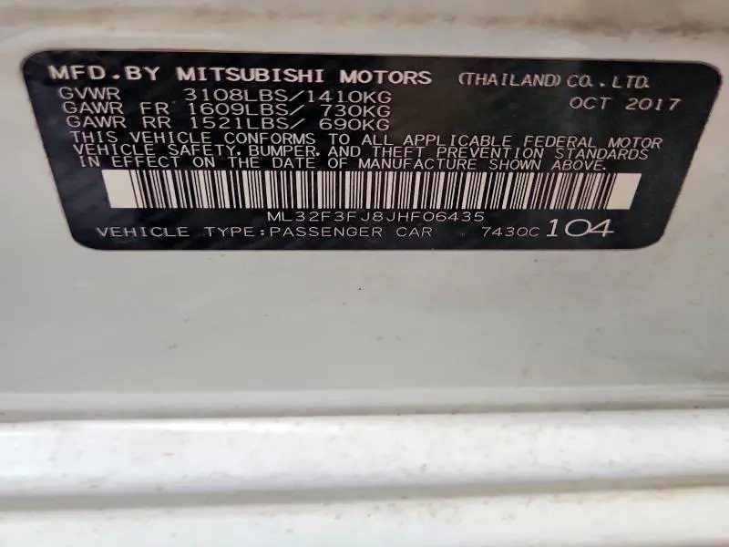 2018 MITSUBISHI MIRAGE G4 ES  