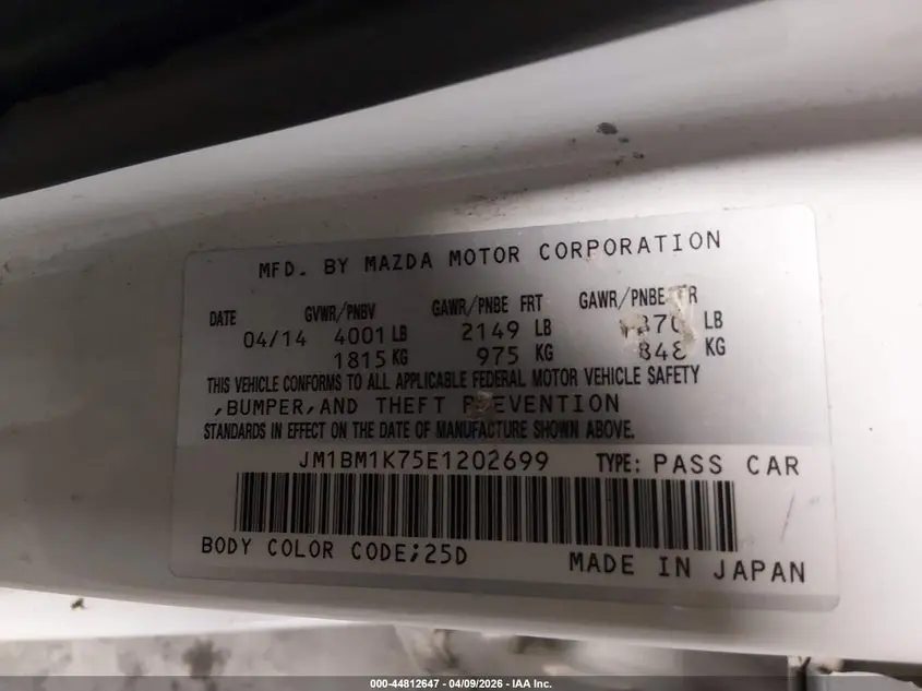 2014 MAZDA MAZDA3 I SPORT