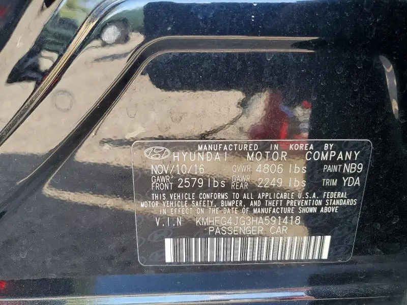 2017 HYUNDAI AZERA BASE  