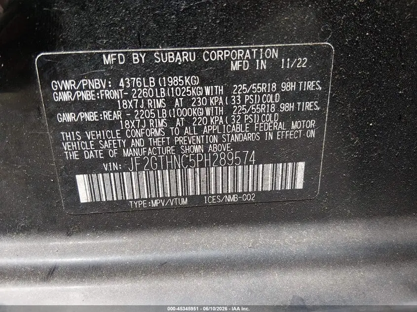 2023 SUBARU CROSSTREK LIMITED