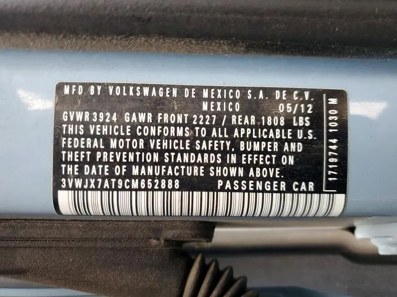 2012 VOLKSWAGEN BEETLE   