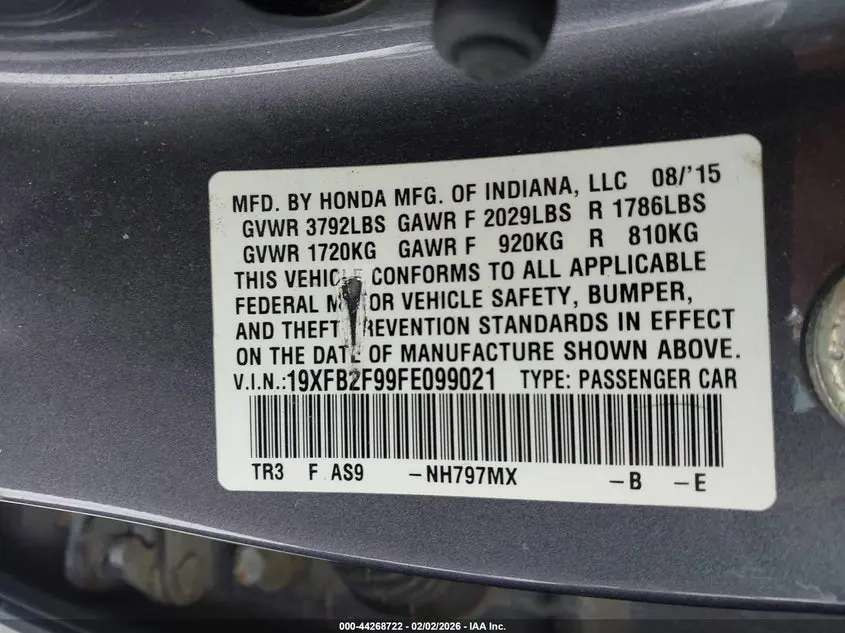 2015 HONDA CIVIC EX-L