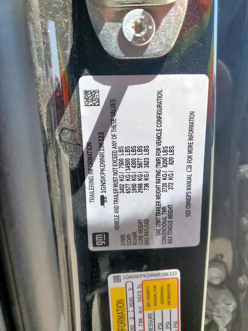 2022 CHEVROLET TAHOE K1500 Z71  