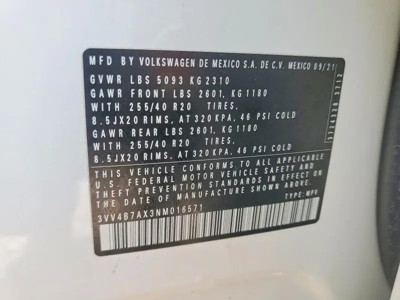 2022 VOLKSWAGEN TIGUAN SEL R-LINE  