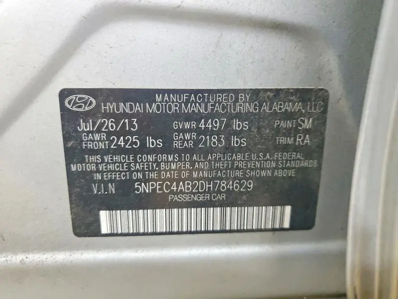 2013 HYUNDAI SONATA SE 2.0T  
