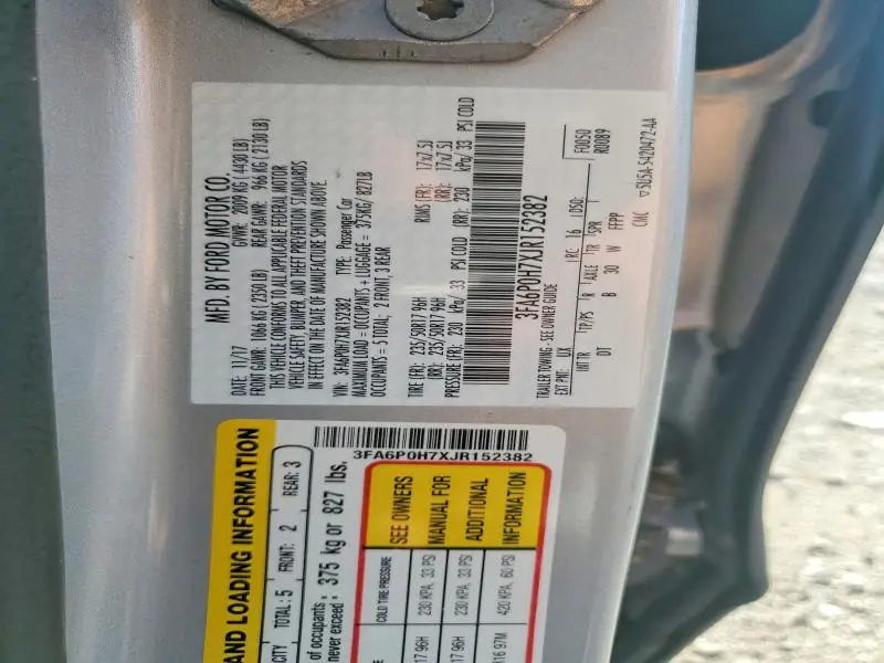 2018 FORD FUSION SE  
